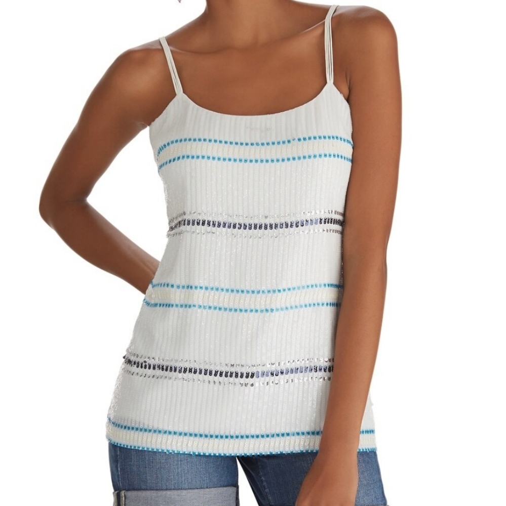 WHBM Sequin Stripe Tank
